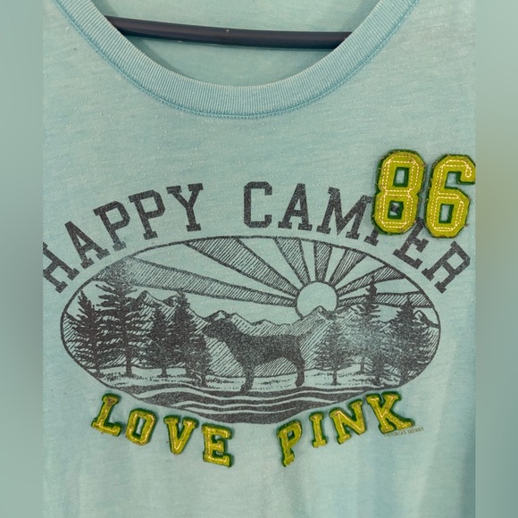 2/$15- PINK Victoria's Secret Happy Camper Tee - Picture 2 of 6